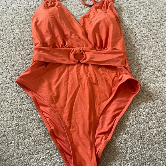 Cupshe Orange Halter Tie One-piece Swimsuit. #1 - Picture 13 of 13